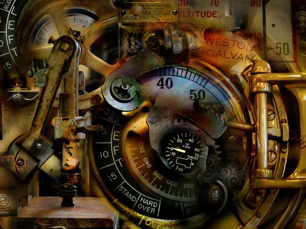 abstract, antique, mechanical dream, surreal