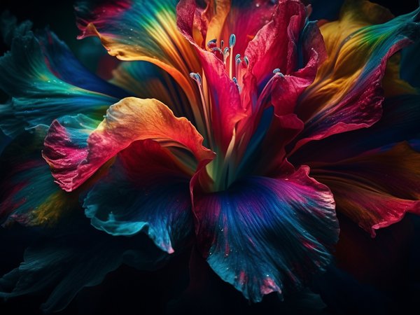 abstract, colorful, colors, digital, flower, generated, rainbow, vibrant, абстракция, краски, рисунок, цветной, цветок