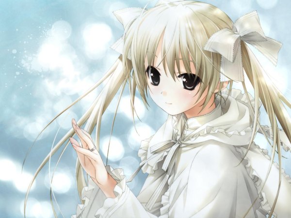 kasugano sora, yosuga no sora, бантики, девочка, кольцо, ленты