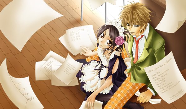 Обои на рабочий стол: anime, kaichou wa maid-sama, misaki ayuzawa, takumi usui, аниме, горничная, девушка, парень