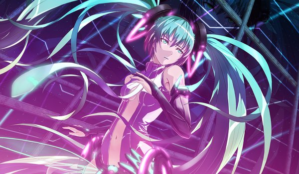 Обои на рабочий стол: hatsune miku, аниме, вокалоид, синие волосы