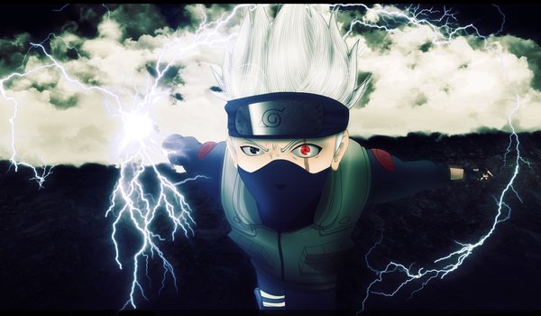 Обои на рабочий стол: hatake kakashi, naruto, sharingan, злой взгляд, наруто. шрам