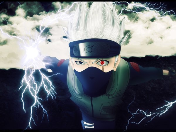 hatake kakashi, naruto, sharingan, злой взгляд, наруто. шрам