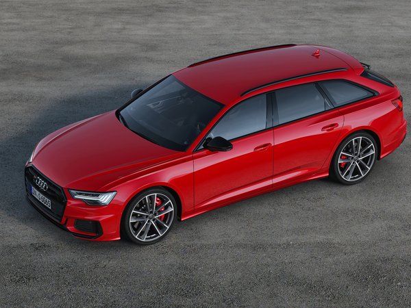 2019, A6 Avant, Audi, S6 Avant, асфальт, красный, универсал, фон