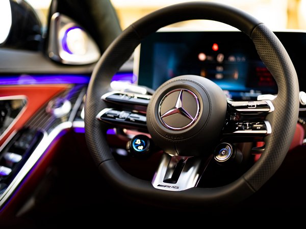 AMG, logo, mercedes, Mercedes-AMG, Mercedes-AMG S 63 E Performance, Mercedes-Benz, S-Class, S-Klasse, steering wheel