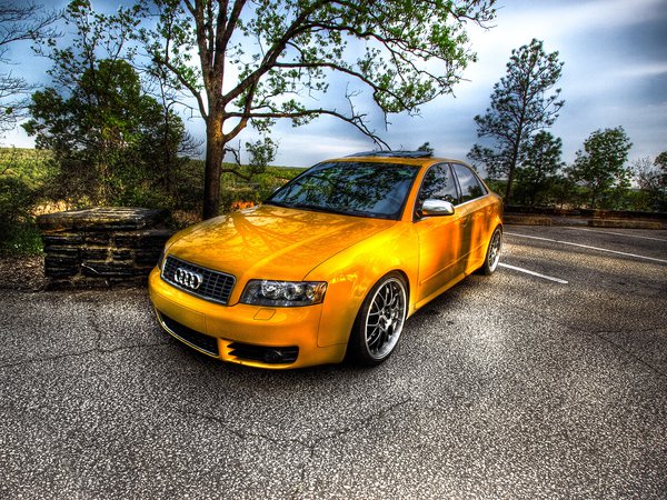 Audi, Ауди, дорога, желтый