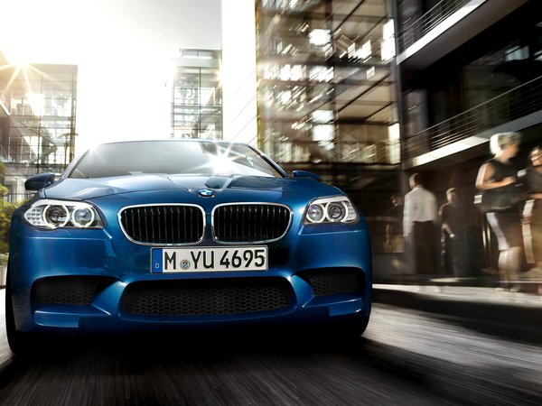 BMW, f10, бмв, синий, улица