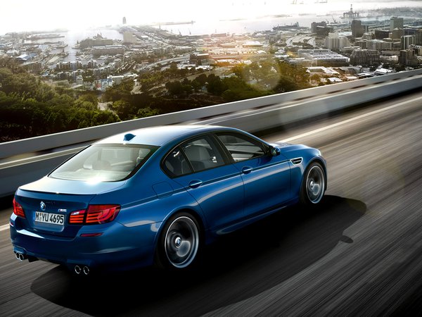 BMW, f10, автострада, бмв, синий, скорость