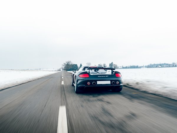 car, porsche, Porsche Carrera GT, road