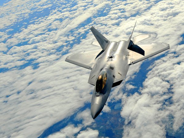 f-22, raptor, высота, истребитель, многоцелевой, небо, облака, полет