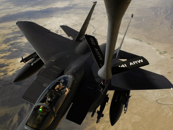 f-15e strike eagle, ввс сша, заправка, самолёт
