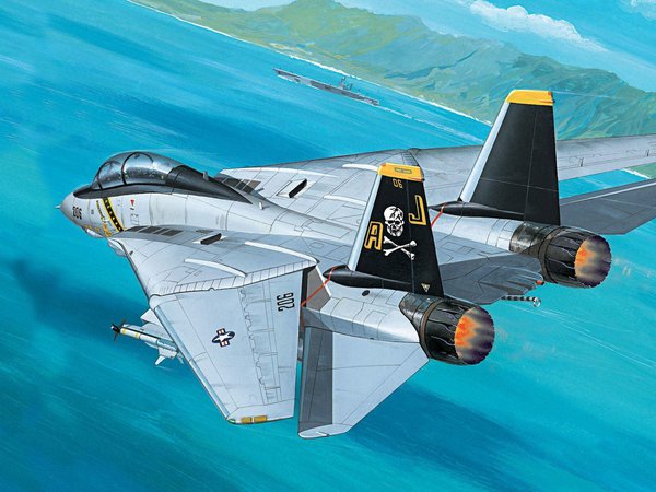 f-14, Grumman Aircraft Engineering Corporation, tomcat, двухместный, изменяемая геометрия крыла, истребитель-бомбардировщик, перехватчик, реактивный, четвёртого поколения