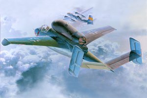 Обои на рабочий стол: He-162A-2, авиация, немецкий, самолёт