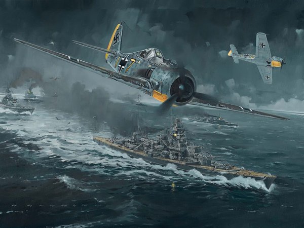 вторая мировая война, корабль, нападение, самолёт