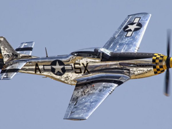 P-51 Mustang, небо, самолёт