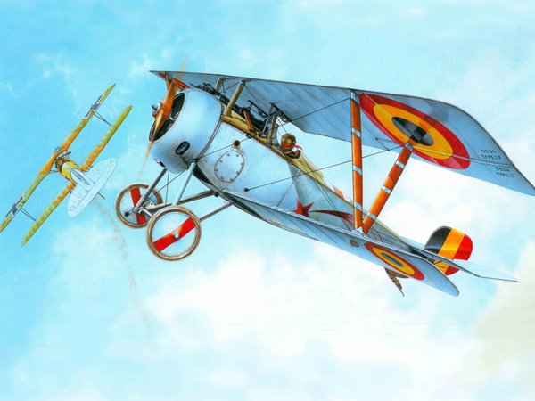 Nieuport Delage, Nieuport Ni-23, WWI, арт, во, времена, истребитель, первая мировая война., самолёт, участвовал, фирмы, французский