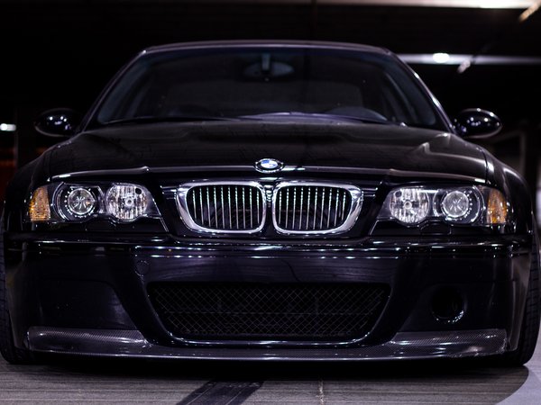 black, BMW, E46, Front viev, M3
