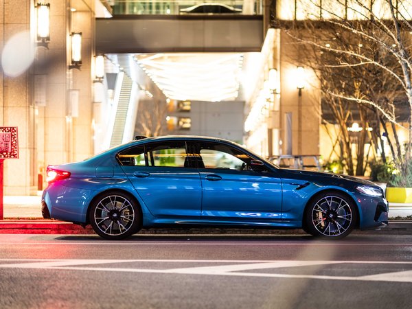blue, BMW, BMW M5 Competition, F90, M5, side view
