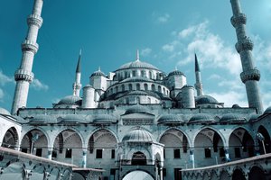 Обои на рабочий стол: grand mosque, istanbul, мечеть султанахмет, стамбул, турция