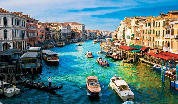 Обои на рабочий стол: венеция, дома, лодки
