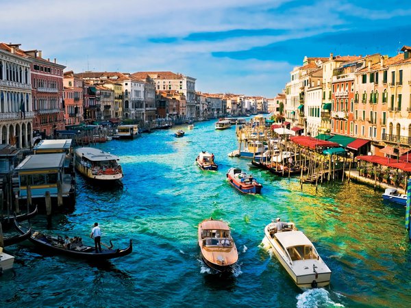 венеция, дома, лодки