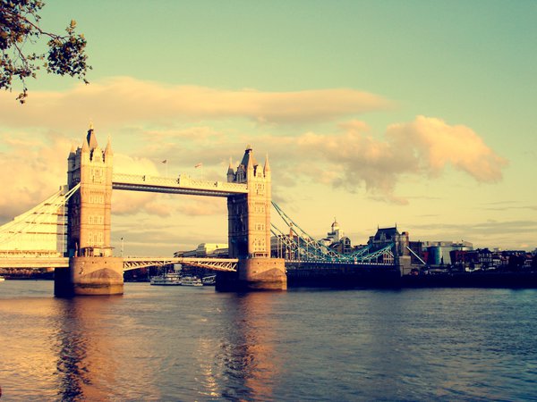 великобритания, вода, город, лондон, мост, небо, река, свет, солнце, тауэрский мост, темза, цвета