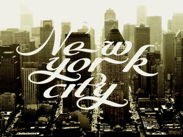 new york сity, надпись, ретро