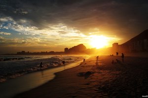 Обои на рабочий стол: beach, copacabana, rio de janeiro, sunset