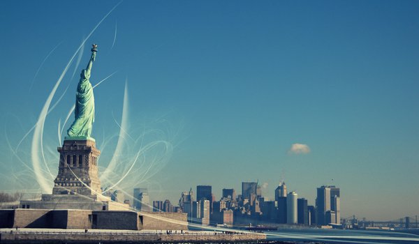 Обои на рабочий стол: liberty enlightening the world, new york, statue of liberty, озаряющая мир, свобода, статуя свободы