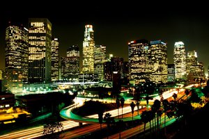 Обои на рабочий стол: la, los angeles, night, usa, лос-анджелес, ночь, огни