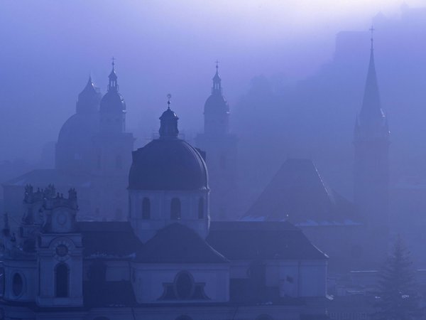 австрия, зальцбург, туман