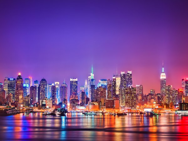 new york, город, джерси, Манхэттан, нью-йорк, река гудзон, сша