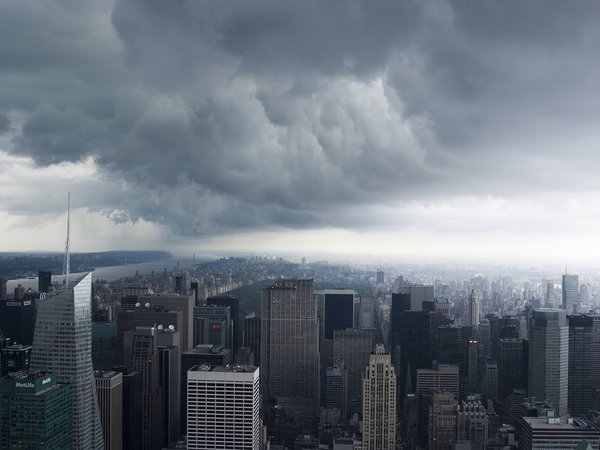 manhattan, new york, nyc, Storm Clouds, usa, нью-йорк, сша