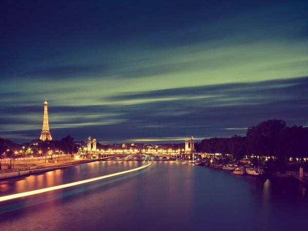 город, париж, река, франция