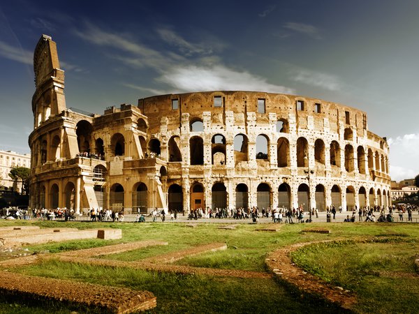 colosseum, italy, rome, амфитеатр, италия, колизей, люди, рим