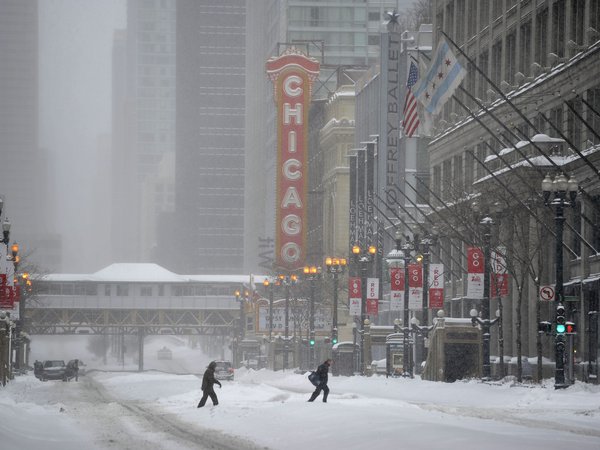 chicago, city, Illinois, usa, winter, город, зима, чикаго