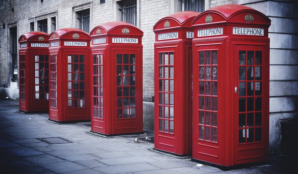Обои на рабочий стол: city, england, london, Phone Booth, street, англия, город, лондон, Телефонная будка, улица