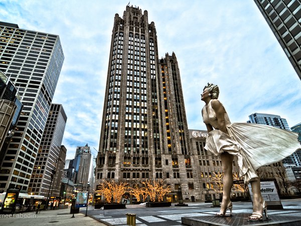 chicago, Marilyn Monroe, Иллинойс, мерлин монро, небоскребы, чикаго