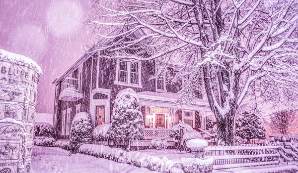 Обои на рабочий стол: Chattanooga, Tennessee, деревья, дом, зима, зимняя сказка, снег, снегопад, Теннесси, Чаттануга