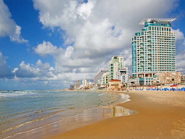 city, coast, high, israel, mediterranean, nature, peoples, rest, sand, sea, tel