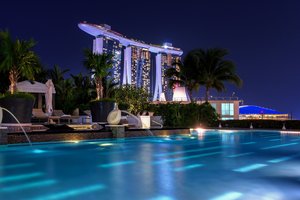 Обои на рабочий стол: Marina Bay Sands, ночь, огни, сингапур