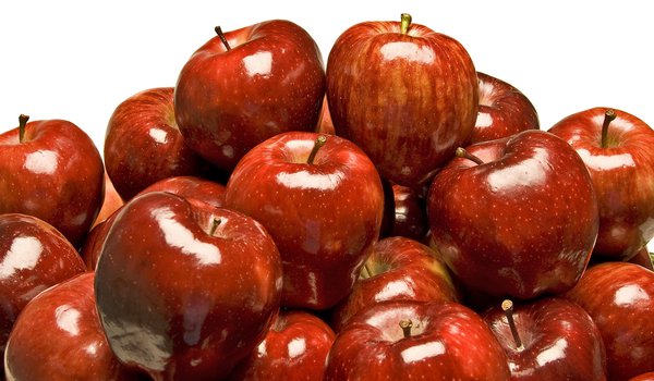 Обои на рабочий стол: красные, много, фрукты, яблоки