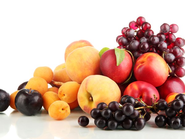 абрикосы, виноград, нектарин, персики, сливы, фрукты, ягоды