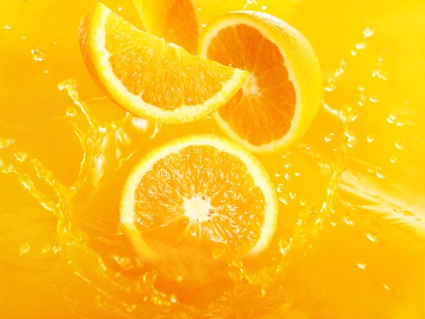 апельсин, брызги, дольки, сок