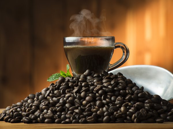 beans, coffee, cup, hot, зёрна, кофе, чашка