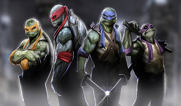 Обои на рабочий стол: donatello, leonardo, michelangelo, ninja, raphael, teenage mutant ninja turtles, tmnt, turtles