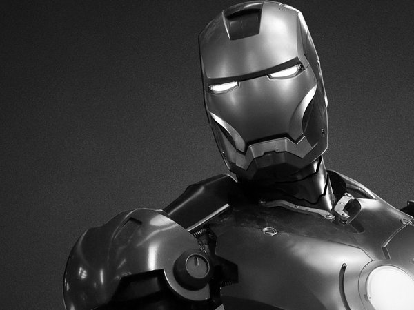 iron man, marvel, броня, железный человек, комикс, сталь, старк, черно-белый