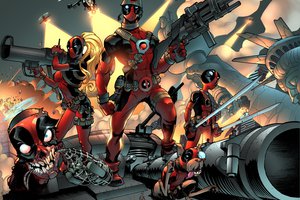 Обои на рабочий стол: art, deadpool, marvel comics, Wade Wilson, комиксы