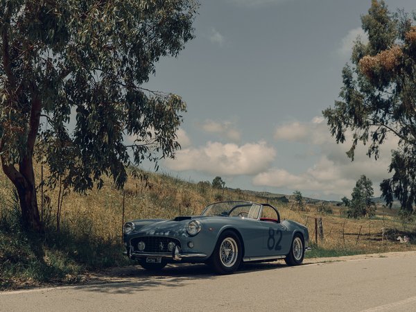 1960, 250, car, ferrari, Ferrari 250 GT California Passo Corto, sky, trees