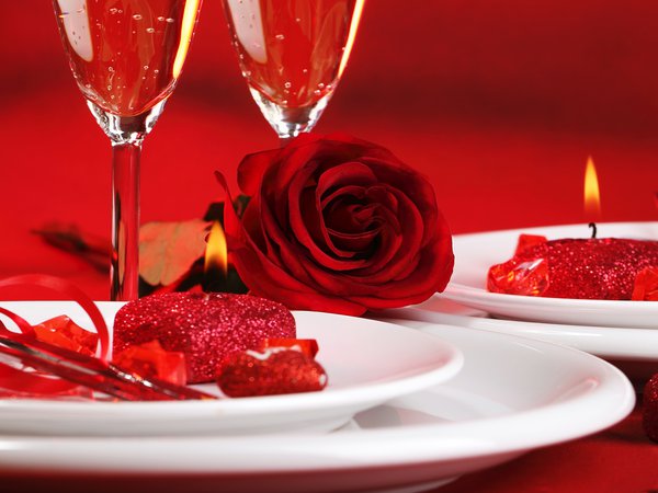 valentine's day, красные, розы, свечи, цветы